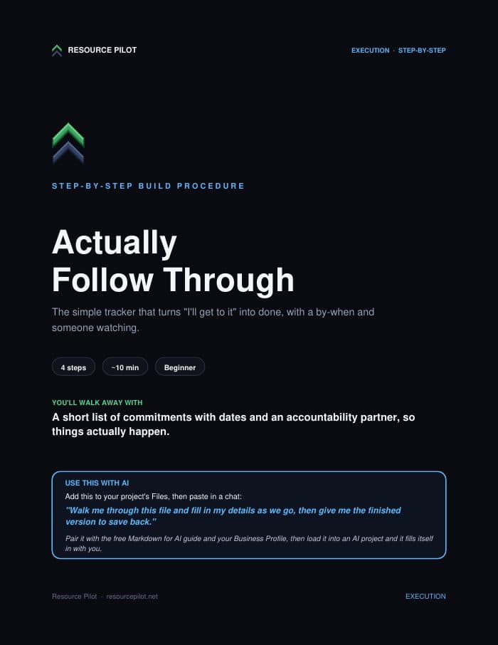 Actually Follow Through (Tracker), the actual first page