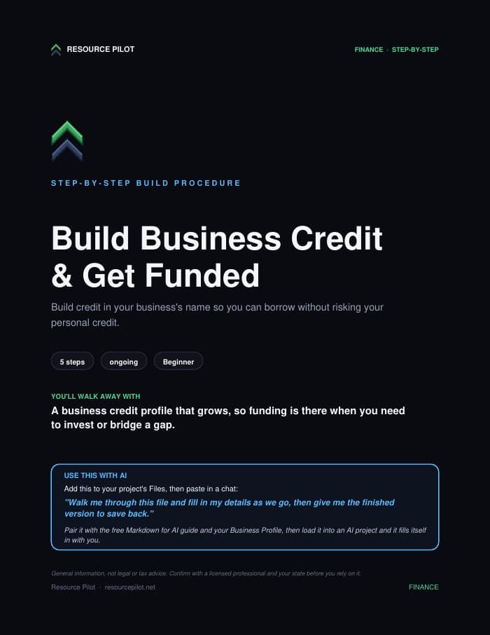 Build Business Credit & Get Funded, the actual first page