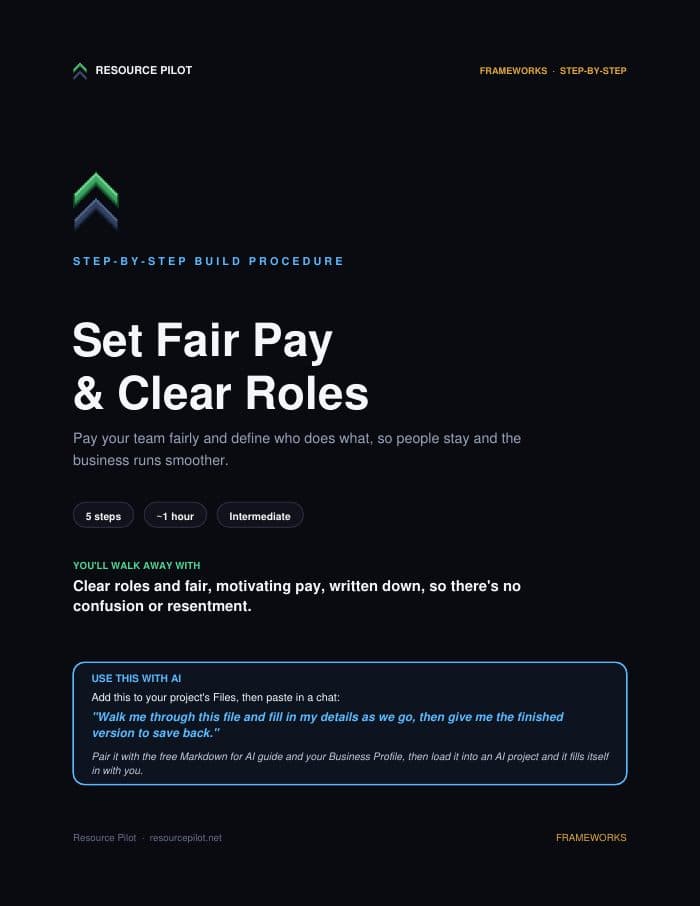 Set Fair Pay & Clear Roles, the actual first page