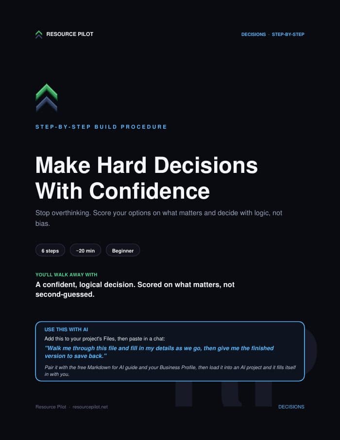 Make Hard Decisions With Confidence, the actual first page