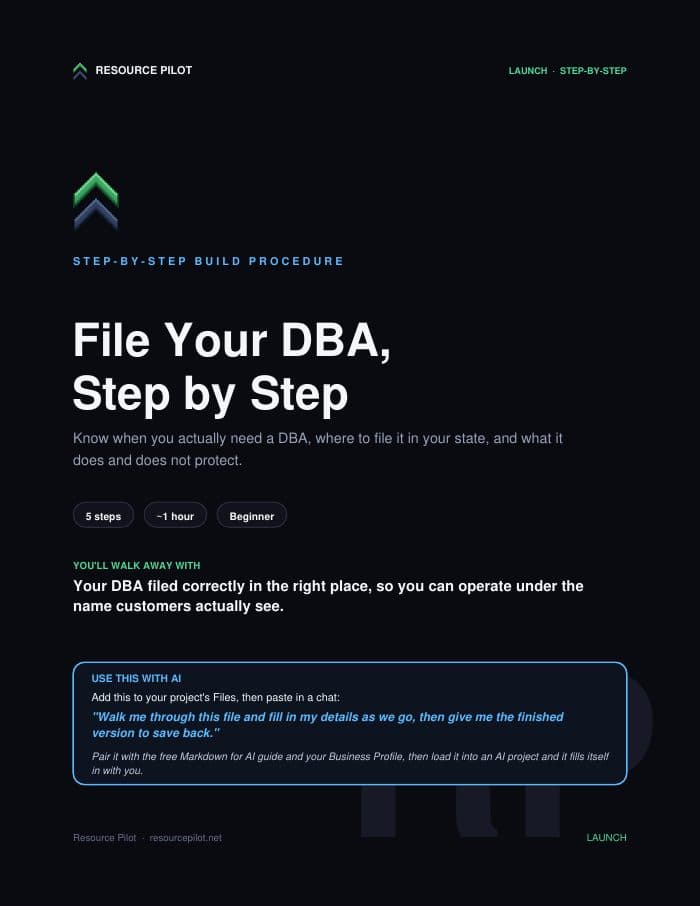 File Your DBA, Step by Step (Your State), the actual first page