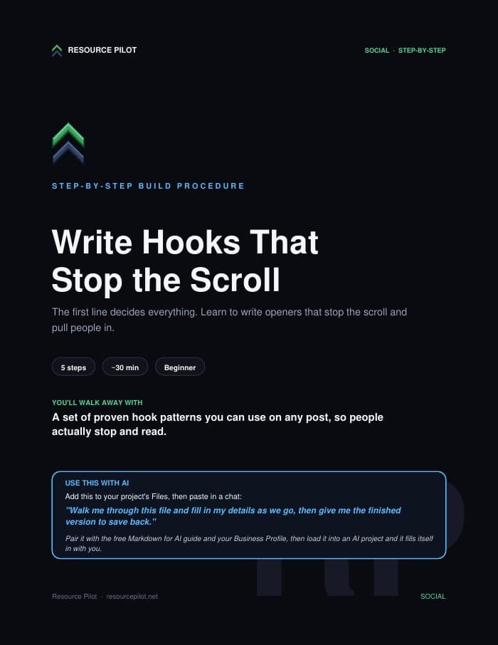 Write Hooks That Stop the Scroll, the actual first page