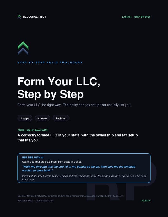 Form Your LLC, Step by Step (Your State), the actual first page