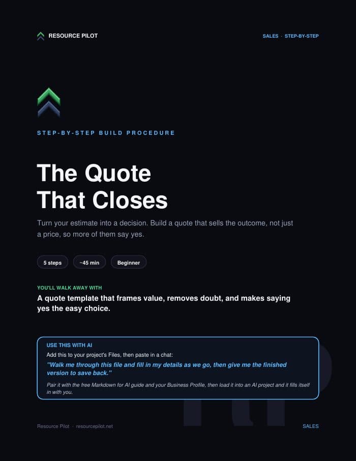 The Quote That Closes, the actual first page