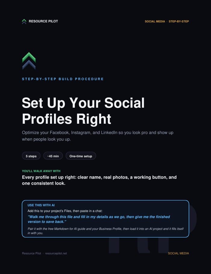 Set Up Your Social Profiles Right, the actual first page