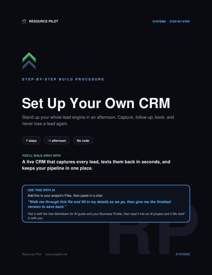 Set Up Your Own CRM (No Agency), the actual first page