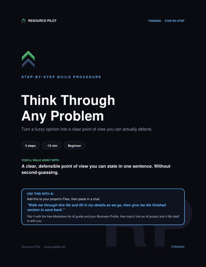 Think Through Any Problem, the actual first page