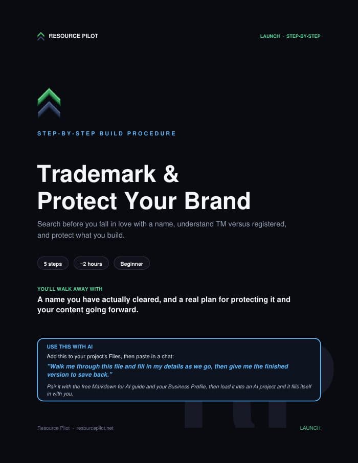 Trademark & Protect Your Brand, the actual first page
